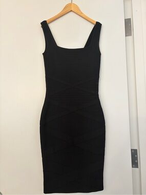 Dress the Population Beatrice Knee-Length Bandage Bodycon Dress Black XS NWT